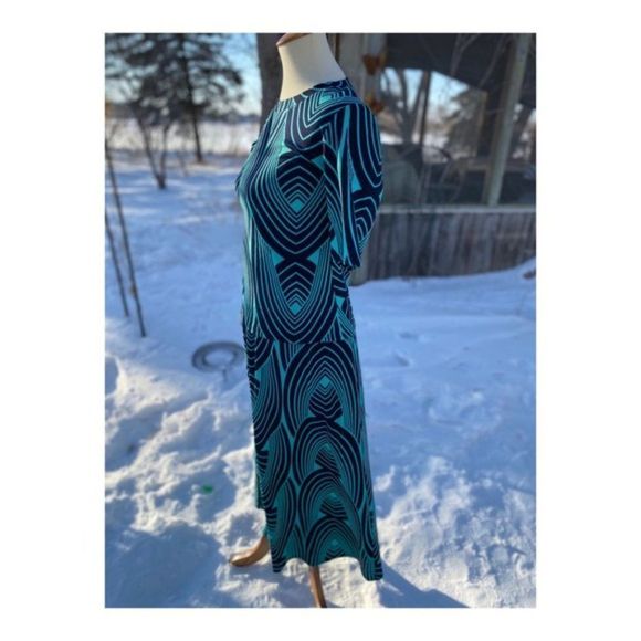 Vintage 60s Skirt Set Stretch A-Line Green Black - Picture 11 of 14